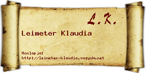 Leimeter Klaudia névjegykártya