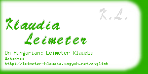 klaudia leimeter business card